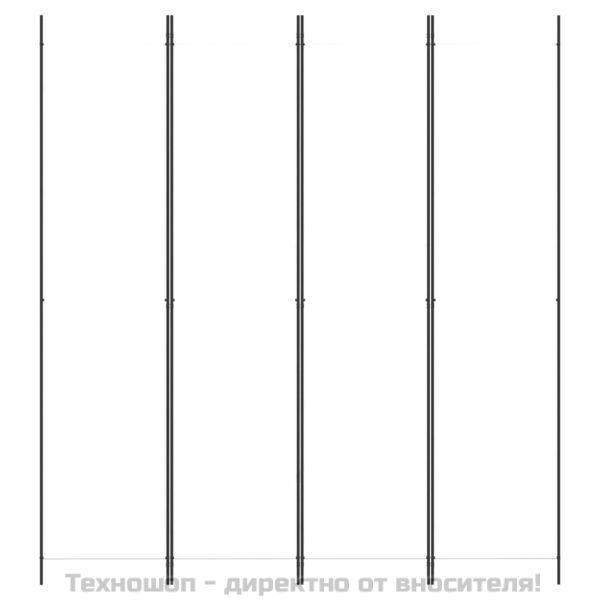 Параван за стая, 4 панела, бял, 200x220 см, текстил