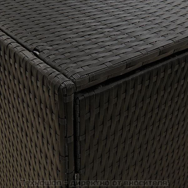 Градински шкаф за съхранение, черен, 198x55,5x80 см, полиратан