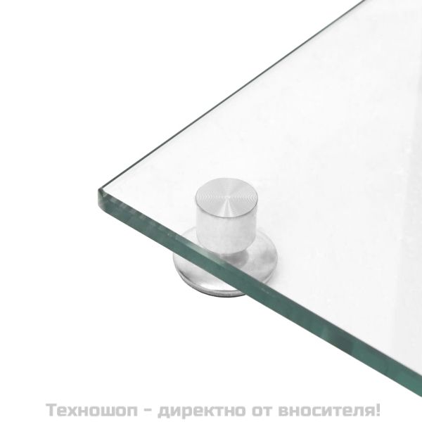 Стойки за тонколони 2 бр сребристи закалено стъкло 3 стълба