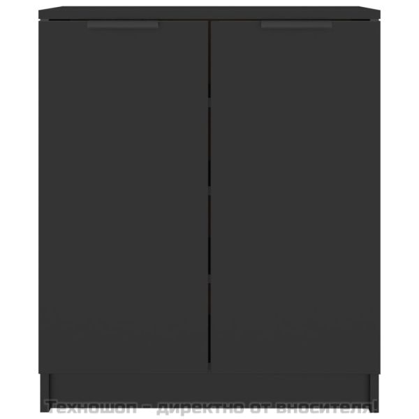 Шкаф за обувки, черен, 59x35x70 см, инженерно дърво