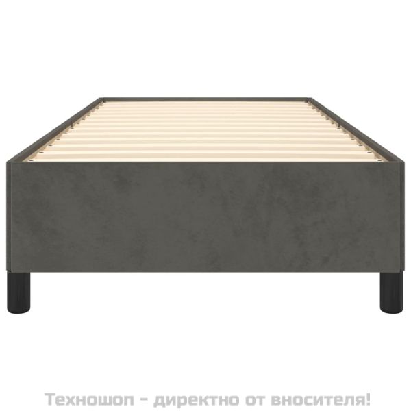 Рамка за легло без матрак, тъмносива, 80x200 см, кадифе