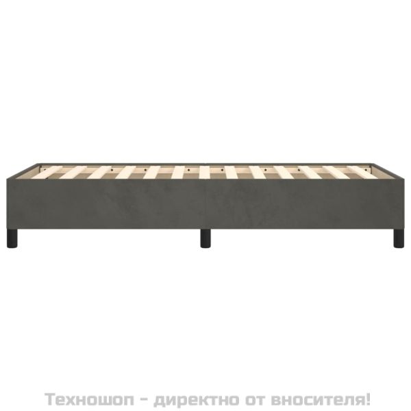 Рамка за легло без матрак, тъмносива, 80x200 см, кадифе