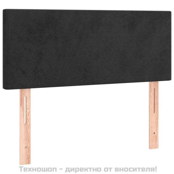 Боксспринг легло с матрак, черно, 90x200 см, кадифе