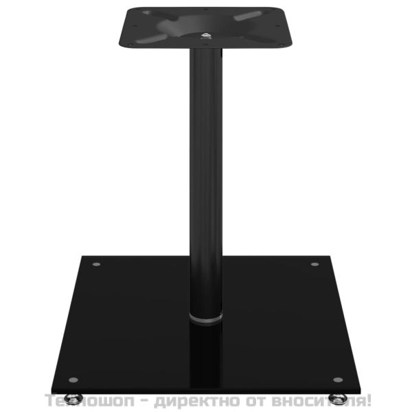 Стойки за тонколони 2 бр черни закалено стъкло дизайн 1 стълб