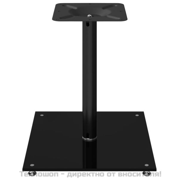 Стойки за тонколони 2 бр черни закалено стъкло дизайн 1 стълб