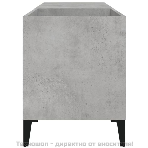 Шкаф за грамофонни плочи сив 84,5x38x48 см инженерно дърво