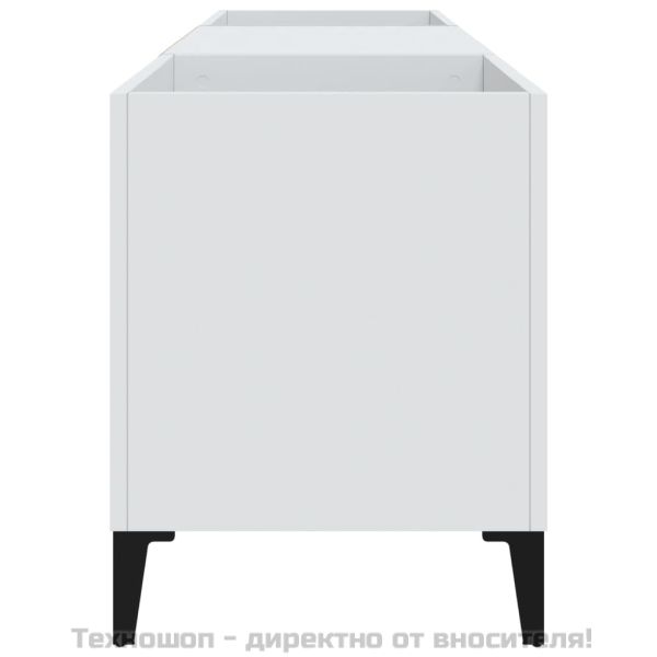 Шкаф за грамофонни плочи бял 121x38x48 см инженерно дърво