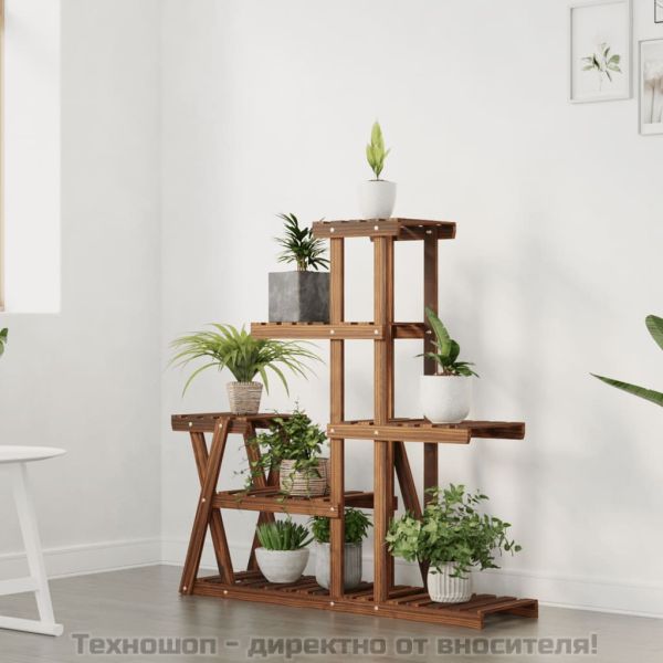 Поставка за цветя, 95x25x96 см, масивна ела