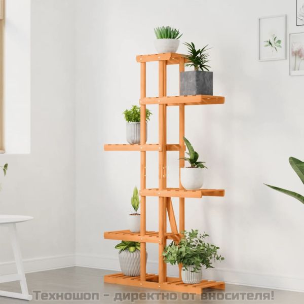 Поставка за цветя, 75x25x140,5 см, масивна ела