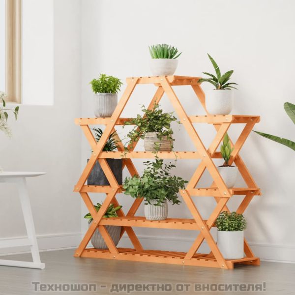 Поставка за цветя, 110x25x105 см, масивна ела