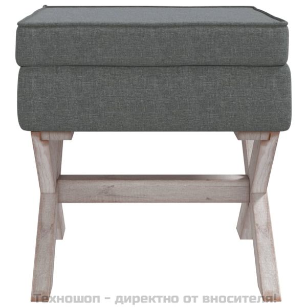 Табуретка за съхранение, тъмносива, 45x45x49 см, плат