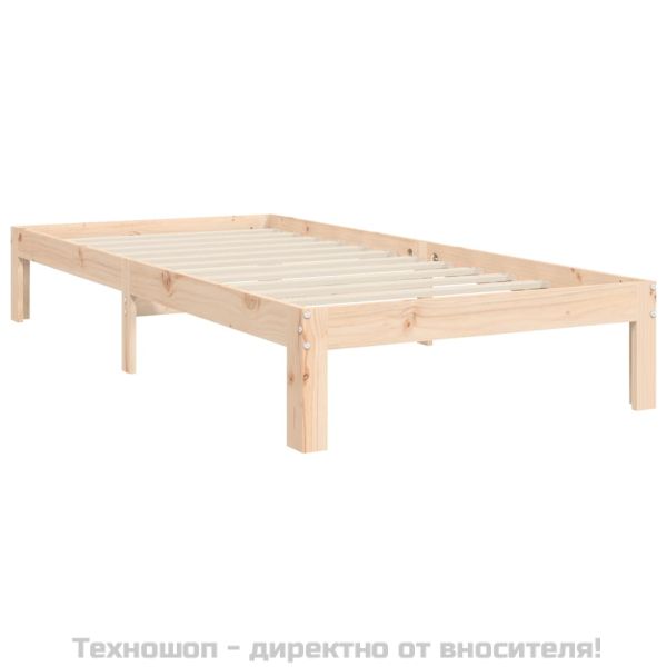 Рамка за легло без матрак, 90x200 см, масивна чамова дървесина