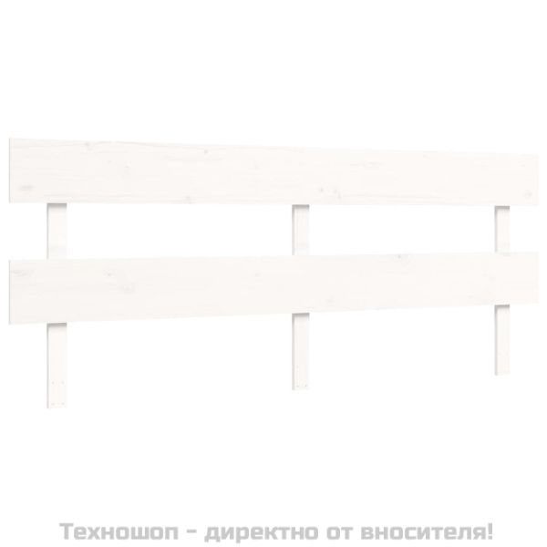 Рамка за легло с табла бяла Super King Size дърво масив