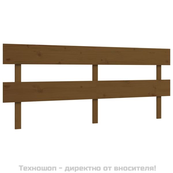 Рамка за легло с табла, меденокафява, масивно дърво, 200x200 см