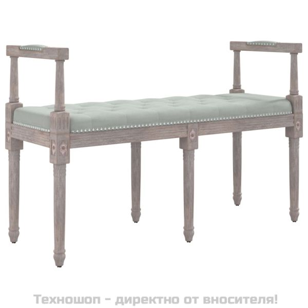 Пейка, светлосива, 110x40x70 см, кадифе