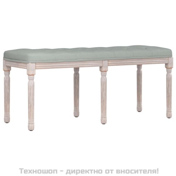 Пейка, светлосива, 110x40x49 см, кадифе