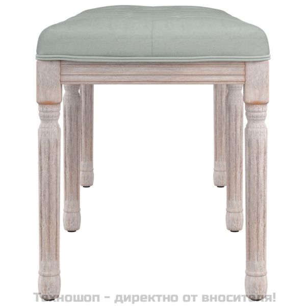 Пейка, светлосива, 110x40x49 см, кадифе