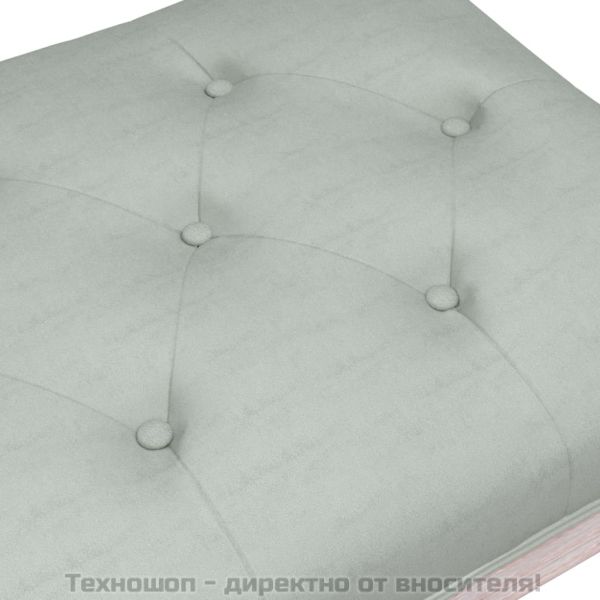 Пейка, светлосива, 110x40x49 см, кадифе