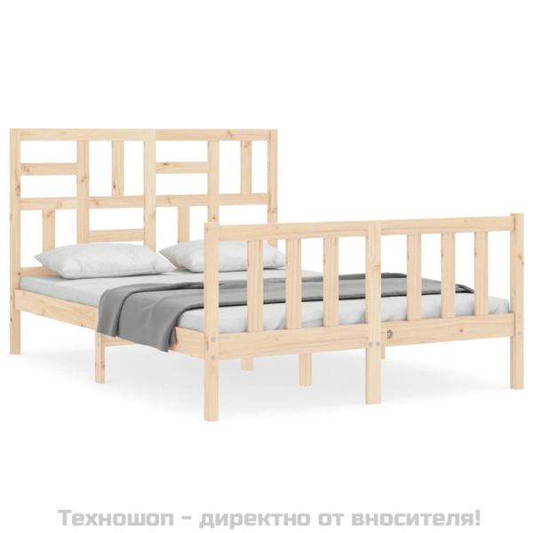 Рамка за легло с табла Small Double масивна дървесина