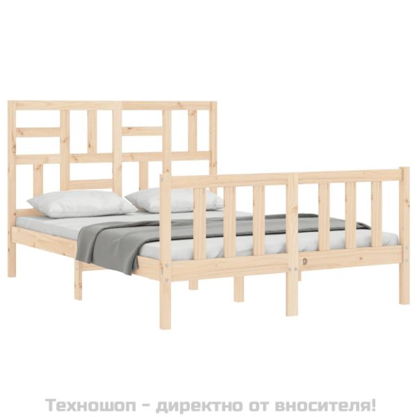 Рамка за легло с табла Small Double масивна дървесина