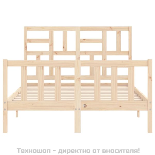 Рамка за легло с табла Small Double масивна дървесина