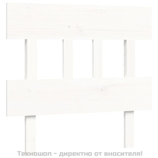 Рамка за легло без матрак, бял, 100x200 см, бор масив