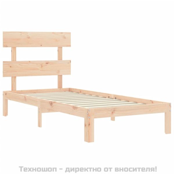 Рамка за легло без матрак, 90x200 см, масивна чамова дървесина