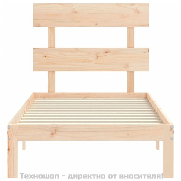 Рамка за легло без матрак, 90x200 см, масивна чамова дървесина