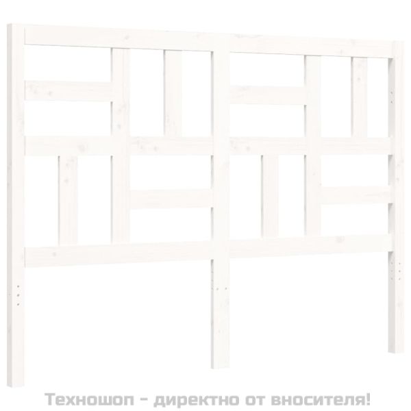 Рамка за легло без матрак, бял, 120x200 см, бор масив