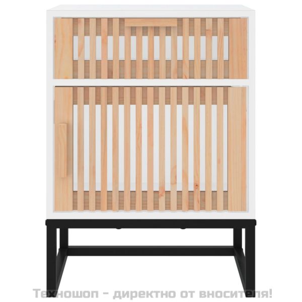 Нощни шкафчета 2 бр бели 40x30x55,5 см инженерно дърво и желязо