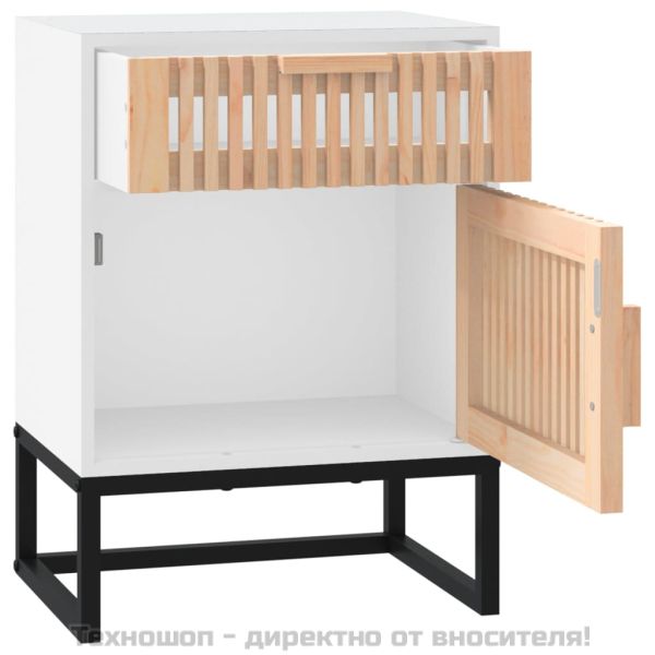 Нощни шкафчета 2 бр бели 40x30x55,5 см инженерно дърво и желязо