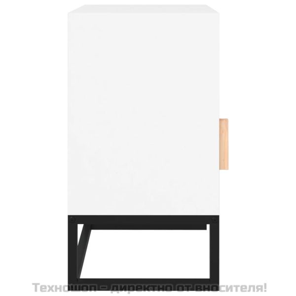 Нощни шкафчета 2 бр бели 40x30x55,5 см инженерно дърво и желязо