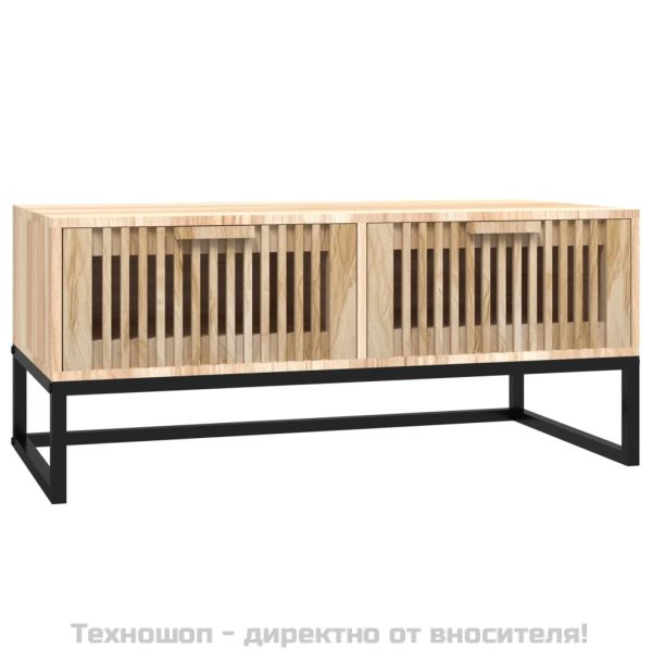 Кафе маса, черна, 80x40x35 см, инженерно дърво и желязо