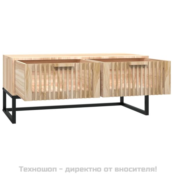 Кафе маса, черна, 80x40x35 см, инженерно дърво и желязо