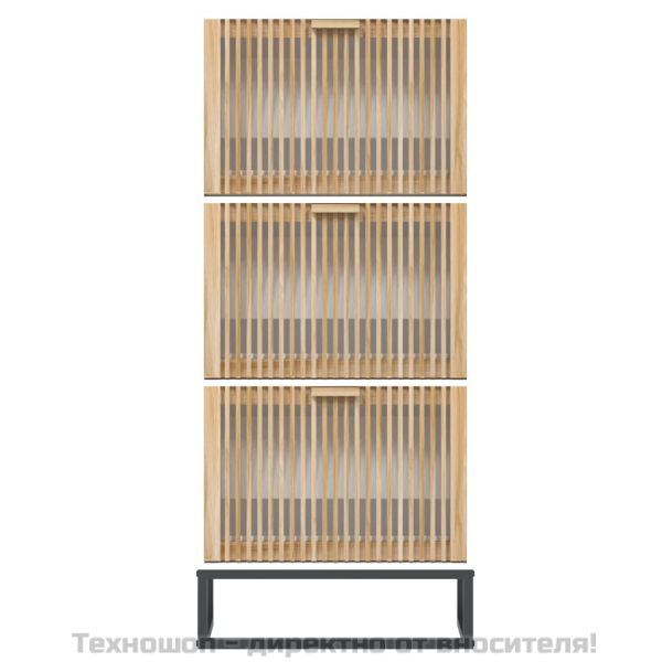 Шкаф за обувки, бял, 52x25x120 см, инженерно дърво