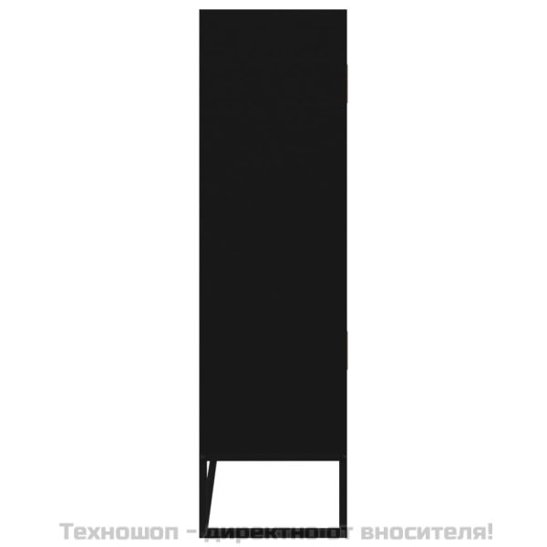 Висок шкаф, черен, 70x35x125 см, инженерно дърво