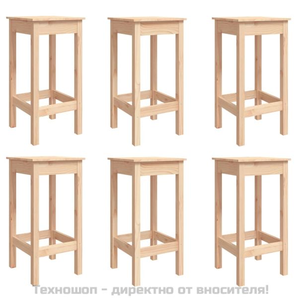 Градински бар комплект от 7 части, масивна борова дървесина