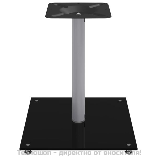 Стойки за тонколони 2 бр черно/сребро закалено стъкло 1 стълб