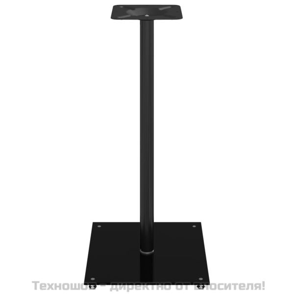 Стойки за тонколони 2 бр черни закалено стъкло дизайн 1 стълб