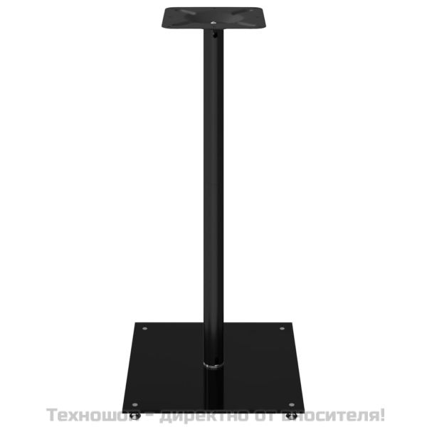 Стойки за тонколони 2 бр черни закалено стъкло дизайн 1 стълб