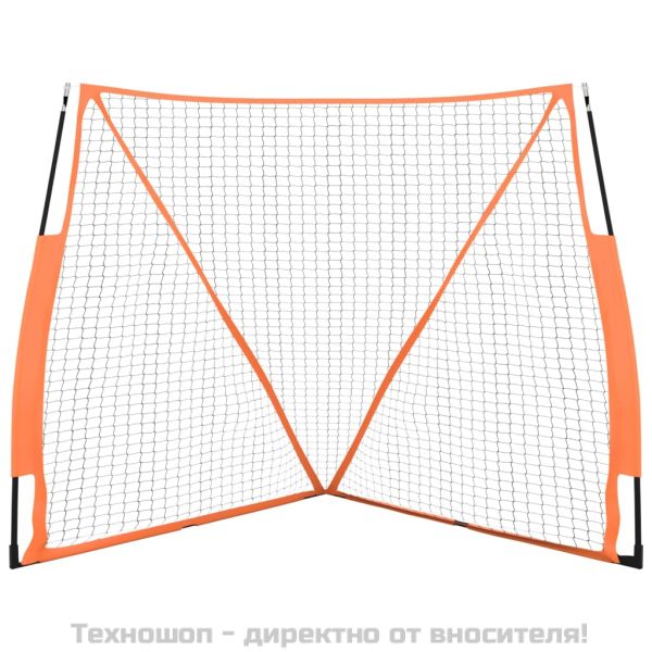 Преносима бейзболна мрежа оранжево-черна 183x182x183 см стомана