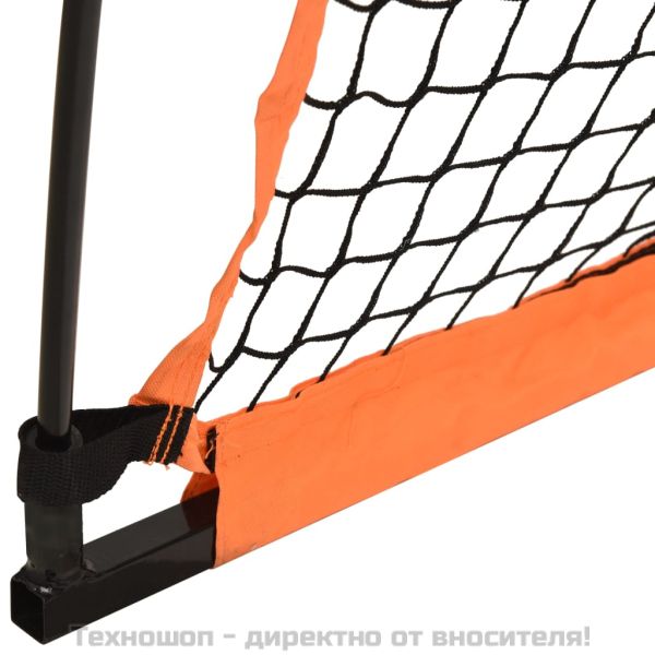 Преносима бейзболна мрежа оранжево-черна 183x182x183 см стомана