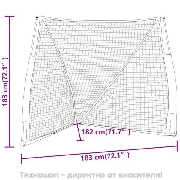 Преносима бейзболна мрежа оранжево-черна 183x182x183 см стомана