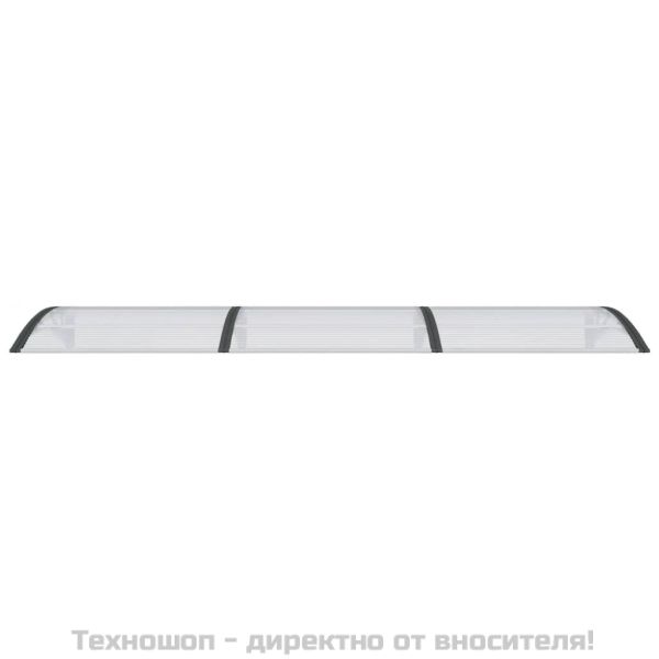 Навес за врата, черно и прозрачно, 300x75 см, поликарбонат