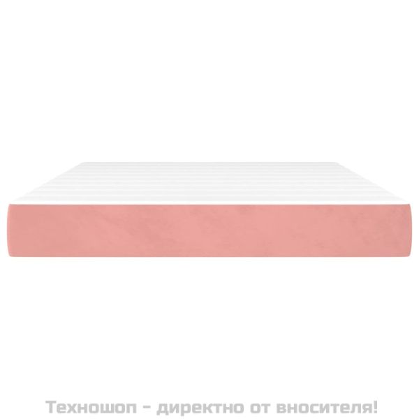 Матрак за легло с покет пружини розов 140x200x20 см кадифе