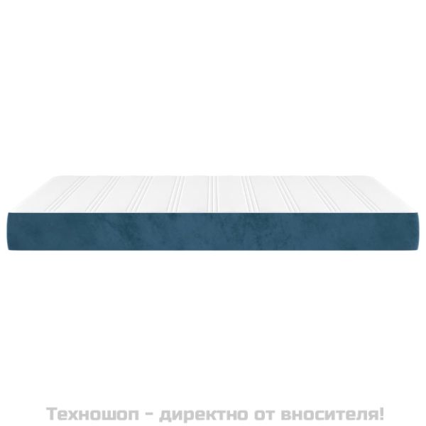 Матрак за легло с покет пружини тъмносин 140x200x20 см кадифе