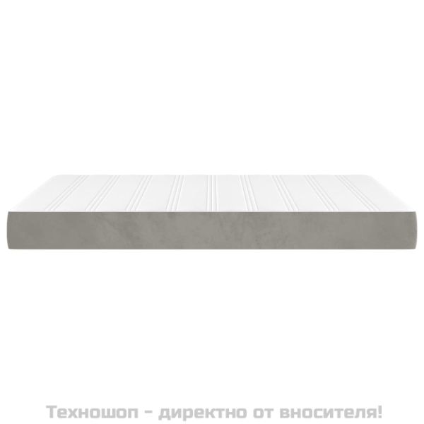 Матрак за легло с покет пружини светлосив 140x200x20 см кадифе