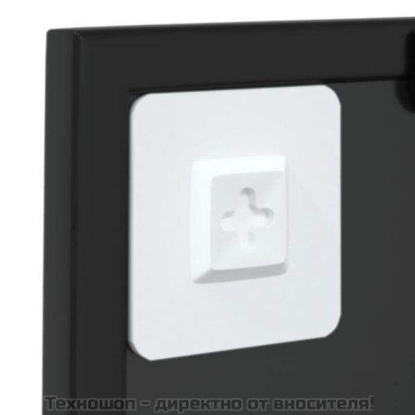 Огледало за стена, черно, 40х40 см, метал