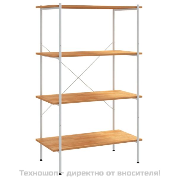 Етажерка с 4 рафта, бяло и дъб, 80x40x130 см