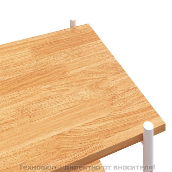 Етажерка с 4 рафта, бяло и дъб, 80x40x130 см